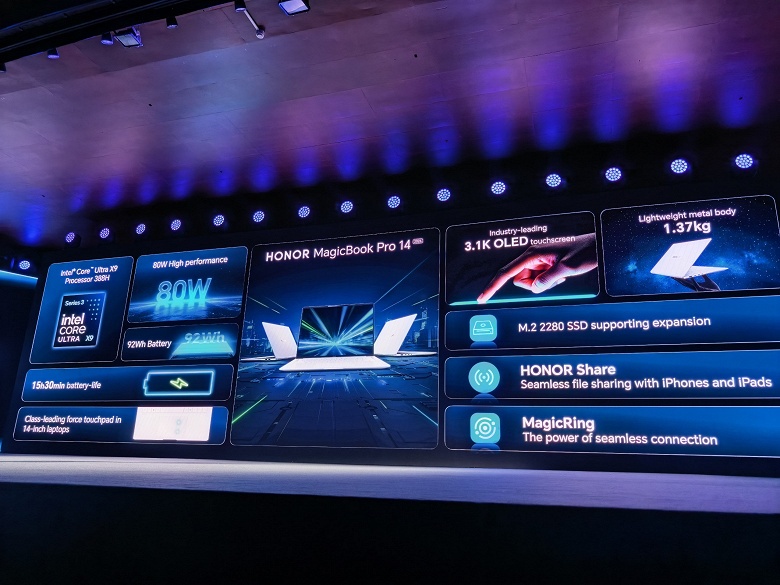 10&nbsp;100 мАч, Snapdragon 8 Gen 5, экран 3K 165 Гц и толщина всего 4,8 мм. Представлены Honor MagicPad 4 и MagicBook Pro 14